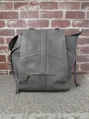 Jerome Dreyfuss Anatole Goatskin Leather Tote Bag Gray